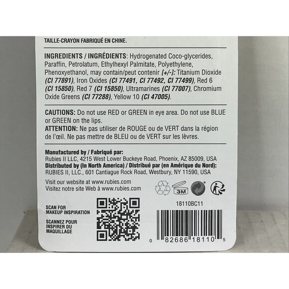 Color Sticks Makeup Set 5 Colors with Sharpener Made in USA by Rubies - Picture 8 of 9